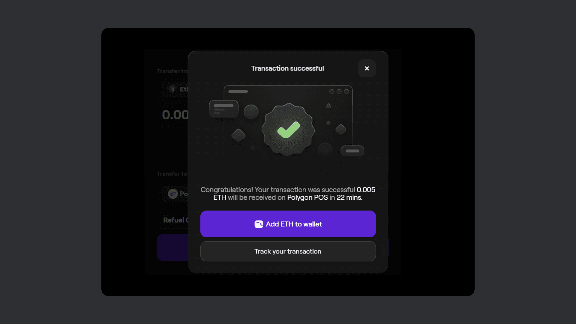 Polygon Bridge: Polygon Portal Transaction Successful
