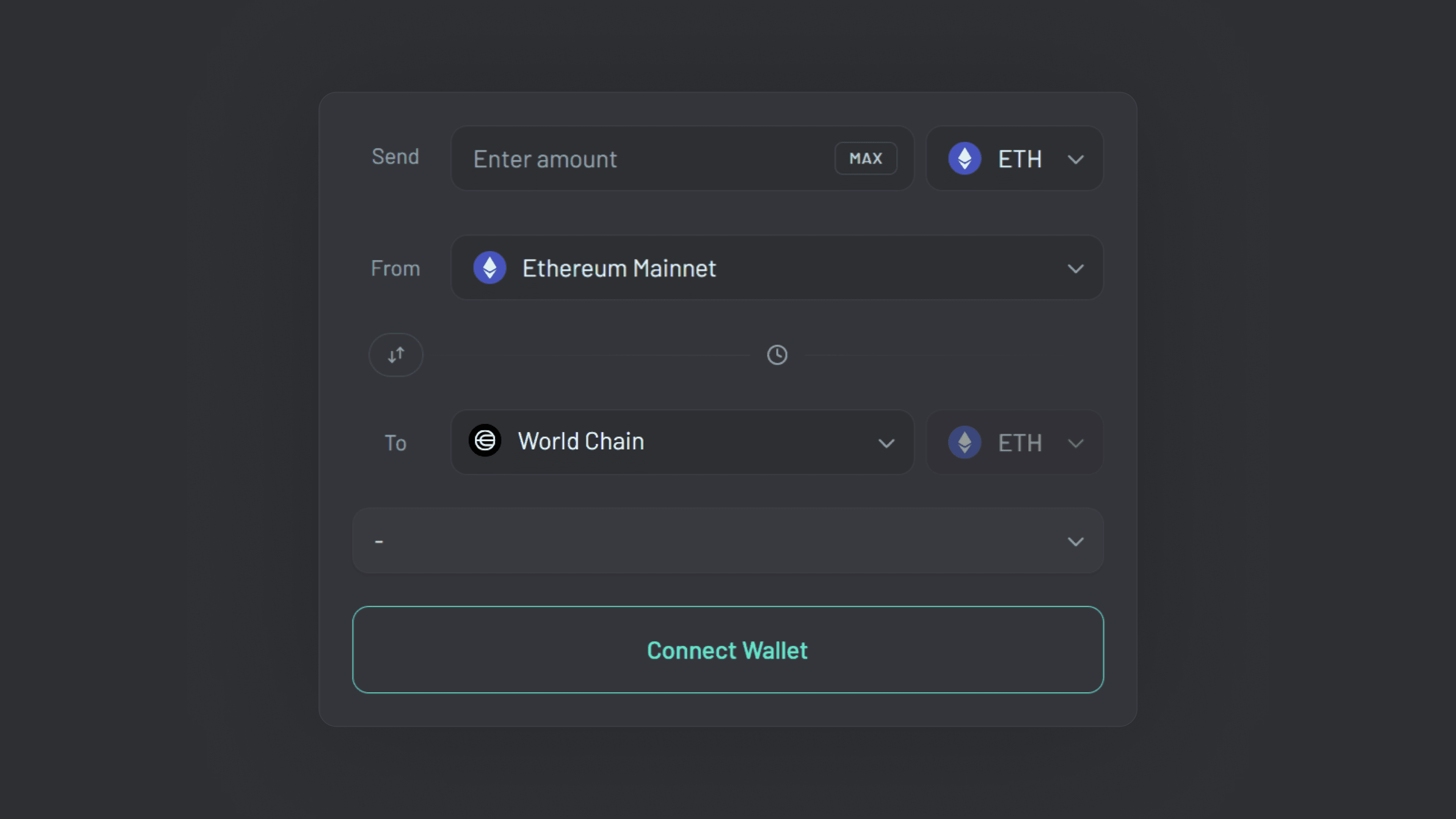 World Chain Bridge (Graphic 4) Visit across.to and connect your wallet.