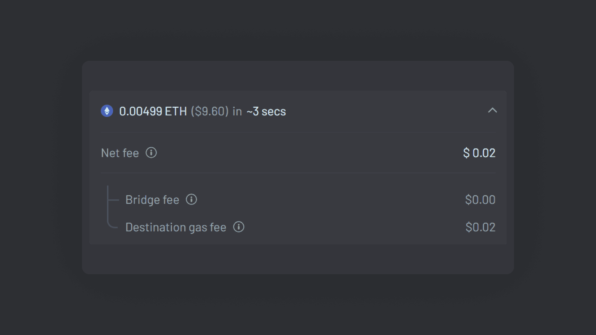 Across' Scroll Bridge: Fees